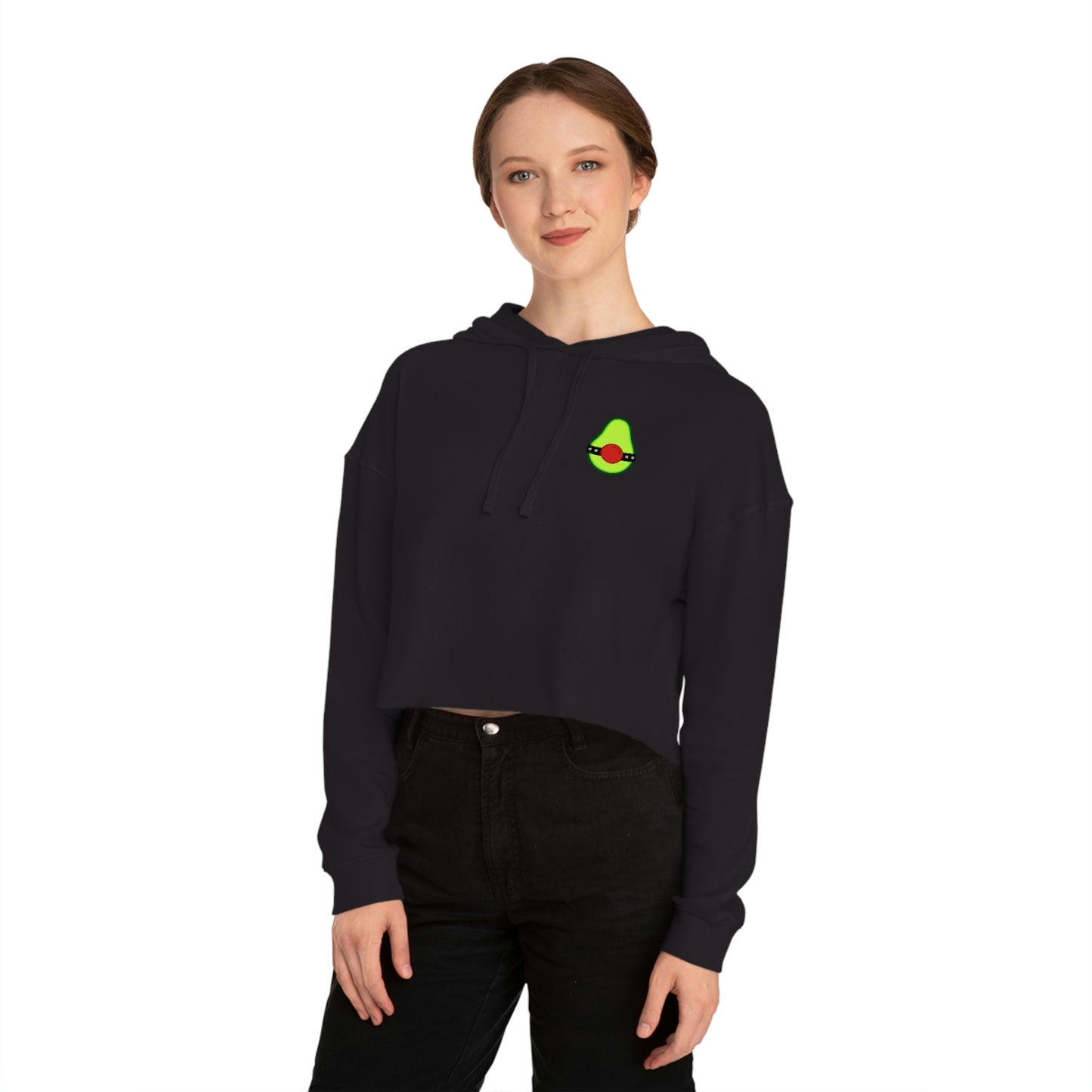 Avocado Cropped Hooded Sweatshirt